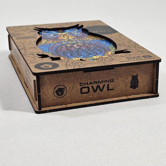 UNIDRAGON Charming Owl Wooden Jigsaw Puzzle Small 5.9 x 10.2 in. 101 Pieces Nice - Picture 6 of 10